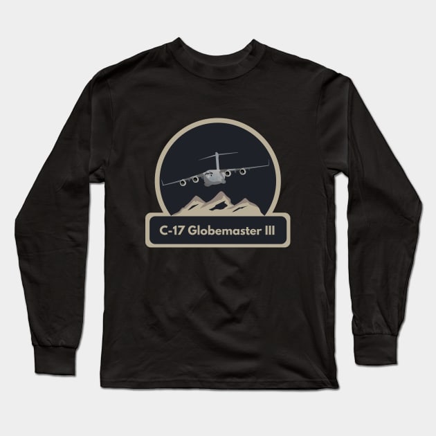 C-17 US Air Force Airplane Long Sleeve T-Shirt by NorseTech